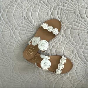 Jack Rogers 7.5 White Leather Sandals